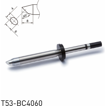 Жало для паяльника HAKKO T53 коническое со скосом ⌀4×6×8 мм 45° 13A000901