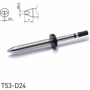 Жало для паяльника HAKKO T53 клиновидное ⌀2.4×0.5×7 мм 13A000905