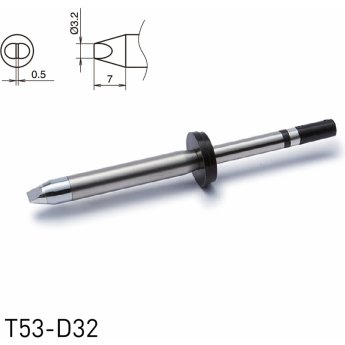 Жало для паяльника HAKKO T53 клиновидное 3.2x0 13A000906