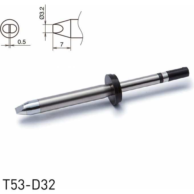 Жало для паяльника HAKKO T53 клиновидное 3.2x0 13A000906