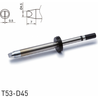 Жало для паяльника HAKKO T53 клиновидное ⌀4.5×0.5×7 мм 13A000907