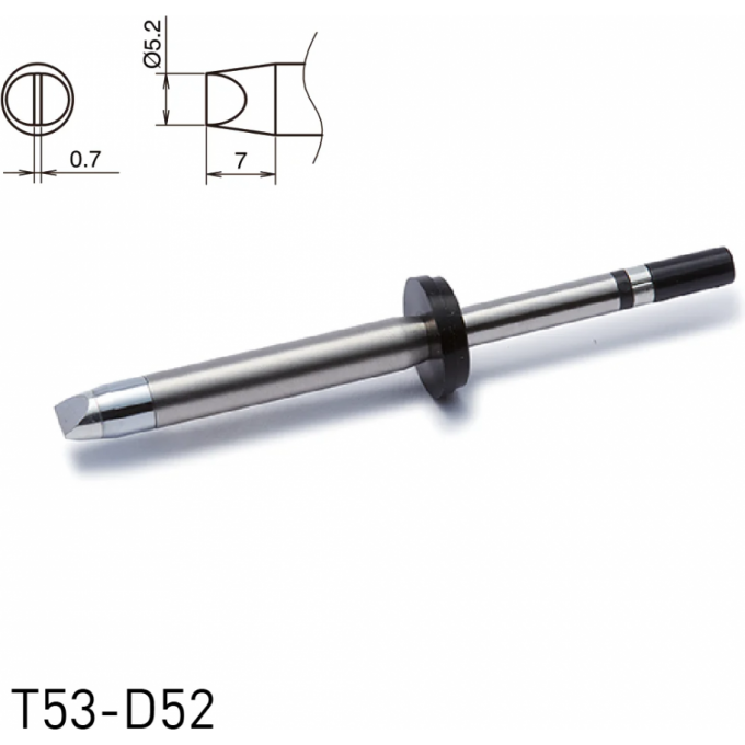 Жало для паяльника HAKKO T53 клиновидное, ⌀5.2 × 0.7 × 7 мм 13A000908