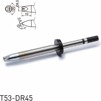 Жало для паяльника HAKKO T53 сложной формы с V-образной канавкой ⌀4.5×0.6×10 мм 25° 13A000910
