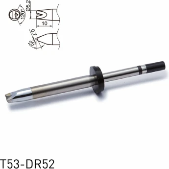 Жало для паяльника HAKKO T53 сложной формы с V-образной канавкой ⌀5.2×0.7×10 мм 25° 13A000911