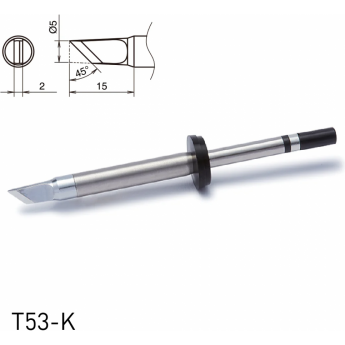 Жало для паяльника HAKKO T53K косой нож ⌀5×2×15 мм 45° 13A000912