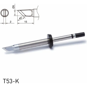 Жало для паяльника HAKKO T53K косой нож ⌀5×2×15 мм 45° 13A000912