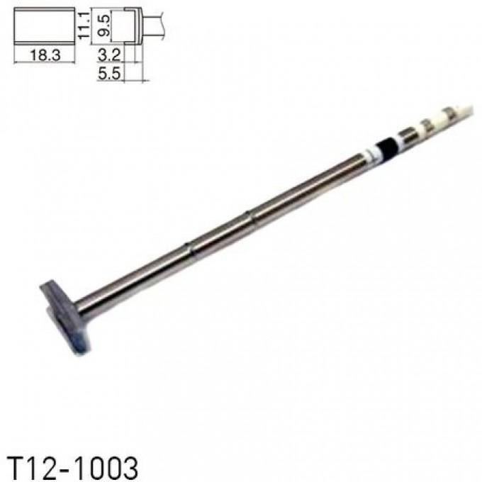 Паяльное жало для демонтажа П-образное HAKKO T12 Серия 18.3 × 9.5 × 3.2 мм T12-1003