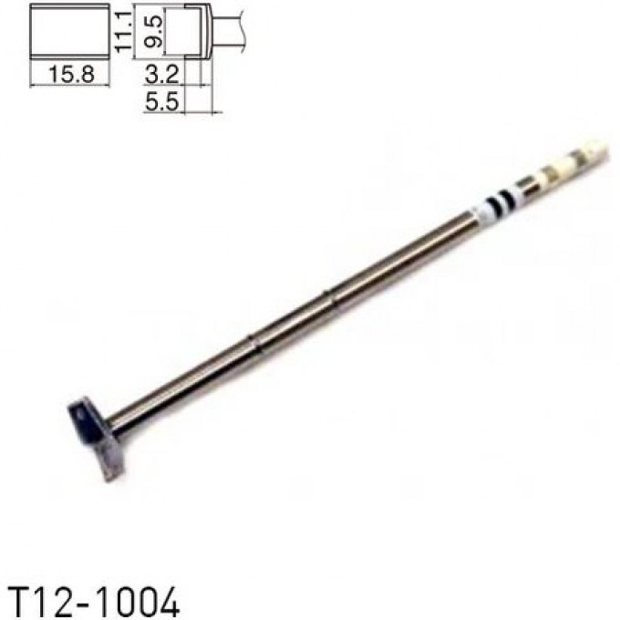 Паяльное жало для демонтажа HAKKO T12 п-образное 15.8 × 9.5 × 3.2 мм T12-1004