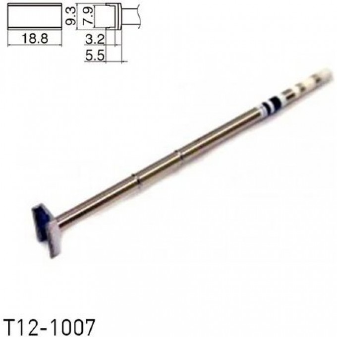 Паяльное жало для демонтажа HAKKO T12 п-образное 18.8×7.9×3.2 мм T12-1007