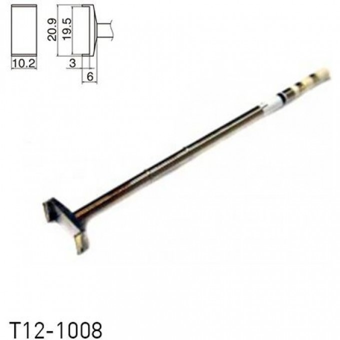 Паяльное жало для демонтажа П-образное HAKKO Серия T12 10.2×19.5×3 мм T12-1008