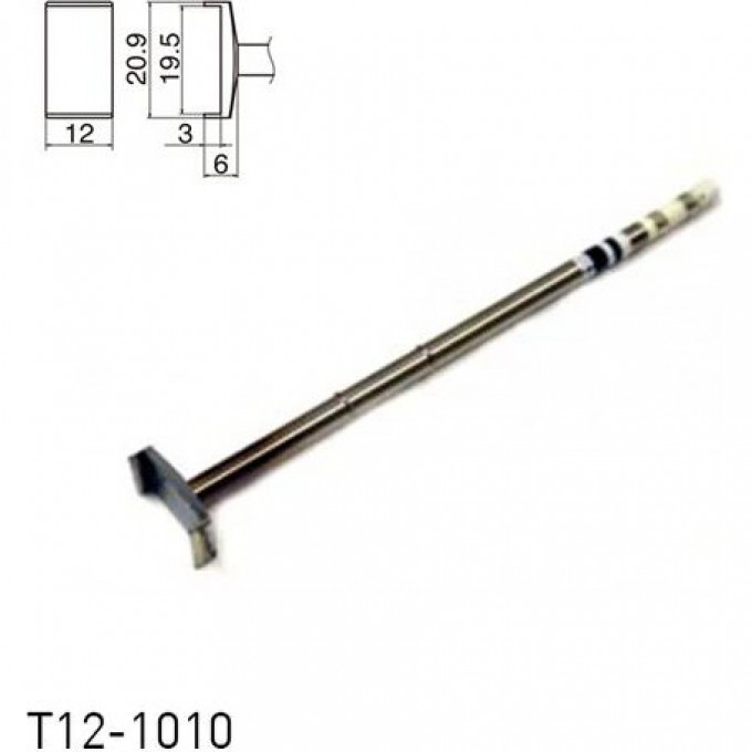 Паяльное жало для демонтажа П-образное HAKKO T12 Серия 12 × 19.5 × 3 мм T12-1010