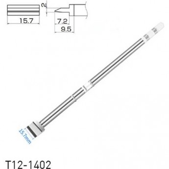 Паяльное жало прямое лезвие HAKKO T12 Серия 15.7x7 T12-1402