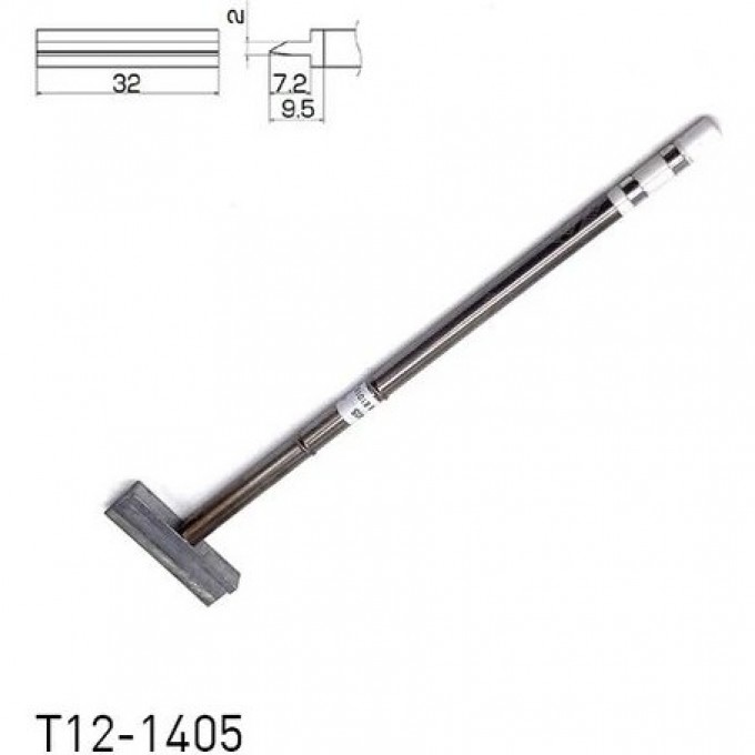 Паяльное жало прямое лезвие HAKKO T12 32 × 7.2 × 2 мм T12-1405
