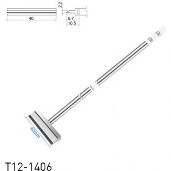 Паяльное жало HAKKO T12 прямое лезвие 40 × 6.7 × 2.2 мм T12-1406