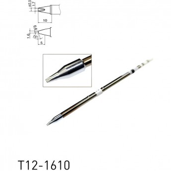 Паяльное жало с V-образной канавкой HAKKO T12 Серия ⌀2.5×1.6×10 мм 15° T12-1610