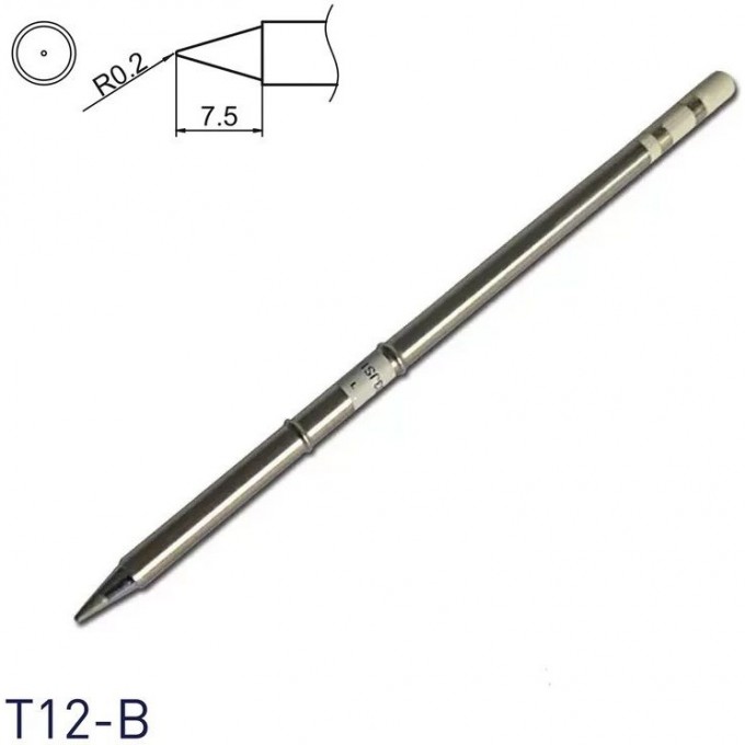 Паяльное жало коническое HAKKO T12 Серия T12B ⌀0.2 × 7.5 мм T12-B