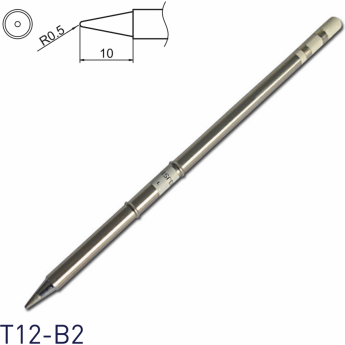 Паяльное жало прямое коническое HAKKO T12 Серия T12-B2 ⌀0.5 × 10 мм