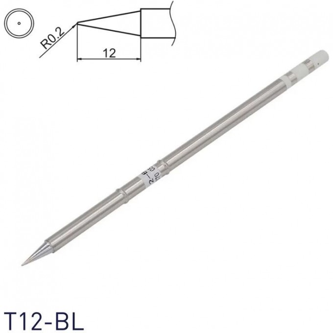 Паяльное жало коническое HAKKO T12 Серия ⌀0.2 × 12 мм T12-BL
