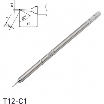 Паяльное жало коническое со скосом HAKKO T12 ⌀1×12 мм 60° T12-C1