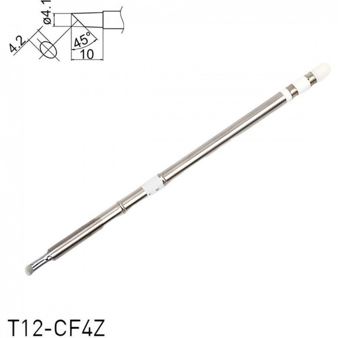 Паяльное жало коническое со скосом HAKKO T12 Серия ⌀4.2×10 мм 45° T12-CF4Z