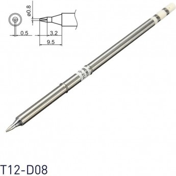 Паяльное жало клиновидное HAKKO T12 Серия 0.5x3.2 мм T12-D08