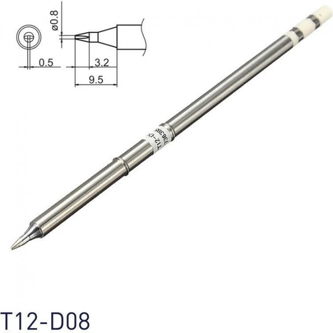 Паяльное жало клиновидное HAKKO T12 Серия 0.5x3.2 мм T12-D08
