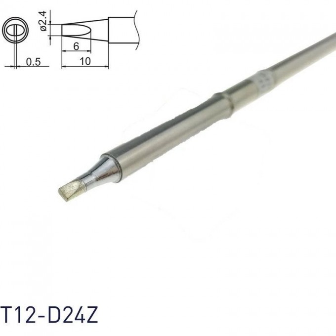 Паяльное жало клиновидное HAKKO T12 Серия 0.5×6 мм T12-D24Z