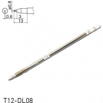 Паяльное жало клиновидное HAKKO T12 Серия 0.6×3 мм T12-DL08