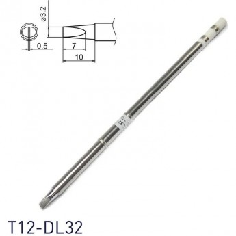 Паяльное жало клиновидное HAKKO T12 Серия 0.5×7 мм T12-DL32