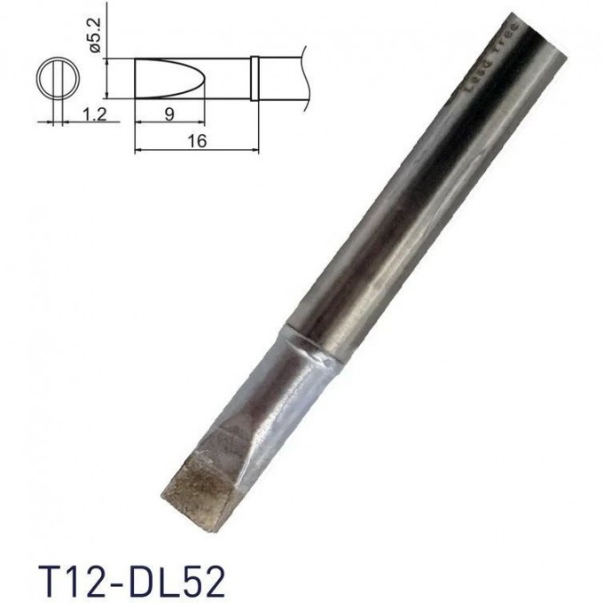 Паяльное жало клиновидное HAKKO T12 Серия 1.2×9 мм T12-DL52