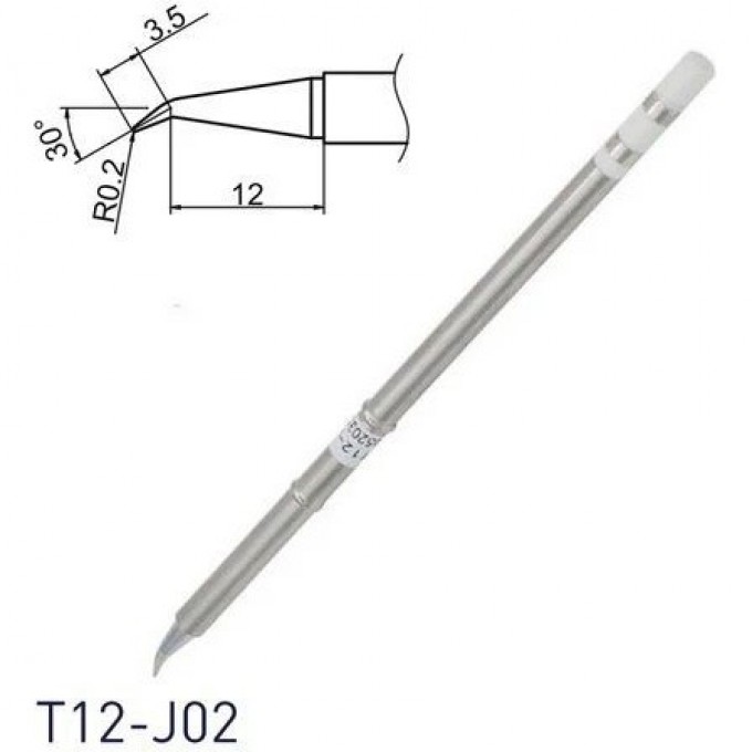 Паяльное жало HAKKO T12 коническое изогнутое 3.5×12 мм T12-J02