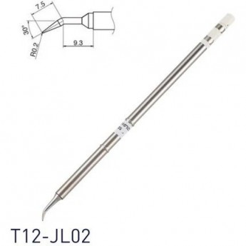 Паяльное жало HAKKO T12 коническое изогнутое 7.5x9.3мм 30° T12-JL02