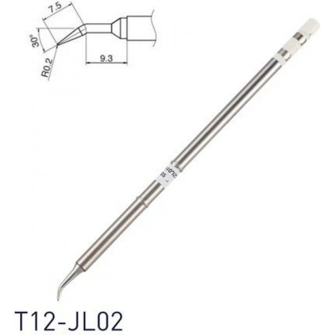 Паяльное жало HAKKO T12 коническое изогнутое 7.5x9.3мм 30° T12-JL02