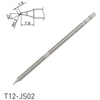 Паяльное жало коническое изогнутое HAKKO 1.6×7.9 мм 30° T12-JS02