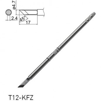Паяльное жало косой нож HAKKO T12 Серия ⌀4.7×2.4×17 мм 45° T12-KFZ