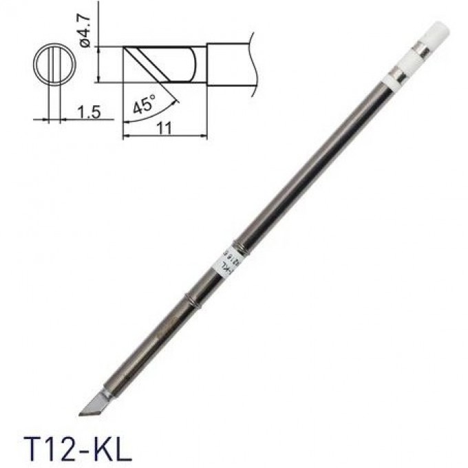 Паяльное жало HAKKO косой нож ⌀4.7×1.5×11 мм 45° T12-KL