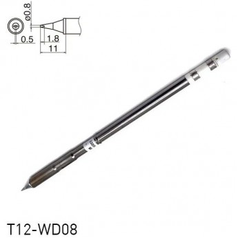 Паяльное жало клиновидное HAKKO T12 Серия 0.5x1.8 мм T12-WD08