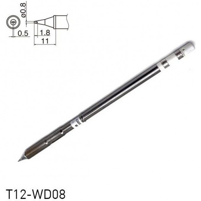 Паяльное жало клиновидное HAKKO T12 Серия 0.5x1.8 мм T12-WD08