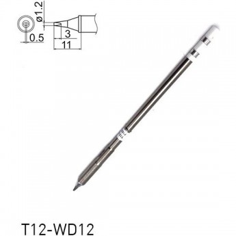 Паяльное жало клиновидное HAKKO T12 Серия 0.5×3 мм T12-WD12
