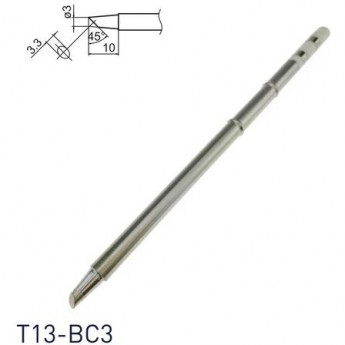 Жало для паяльника коническое со скосом HAKKO T13 ⌀3×10 мм, ⌀3×3.3 мм 45° T13-BC3
