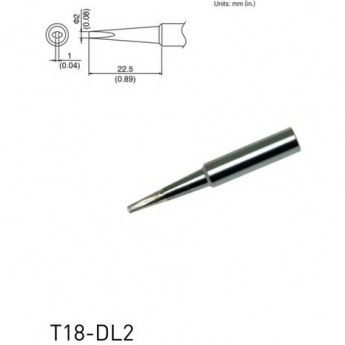 Жало для паяльника клиновидное HAKKO T18 Серия 2x22.5 мм T18-DL2