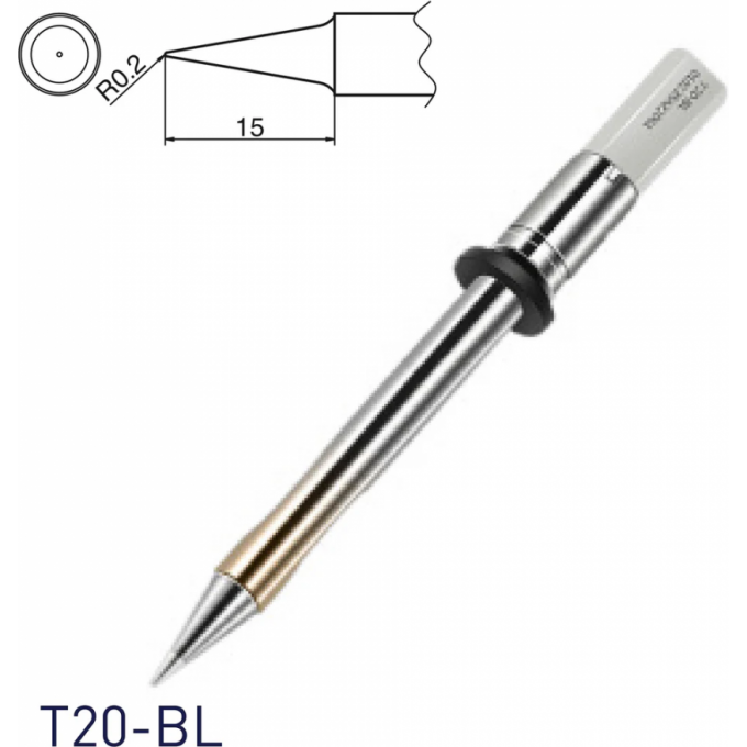 Жало для паяльника коническое HAKKO T20 Серия R 0.2×15 мм T20-BL