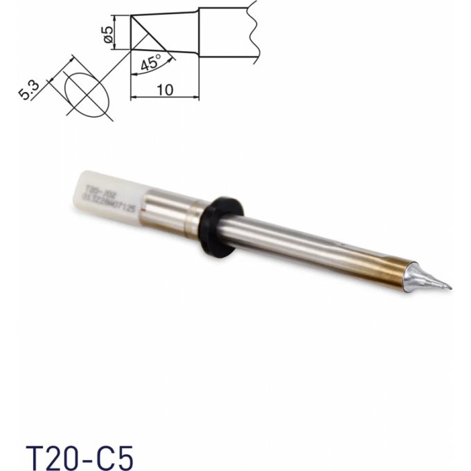 Жало для паяльника HAKKO T20 коническое со скосом 5x10 мм 45° T20-C5