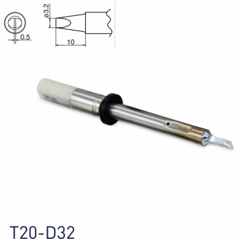 Жало для паяльника клиновидное HAKKO T20 Серия 3.2x0 T20-D32