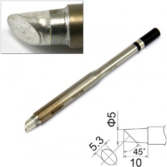 Жало для паяльника HAKKO T22 коническое со скосом ⌀5×10 мм 45° T22-C5