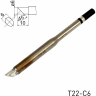 Жало для паяльника коническое со скосом HAKKO T22 ⌀6×10 мм 45° T22-C6