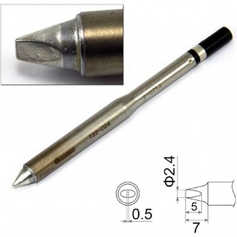 Жало для паяльника HAKKO T22 клиновидное ⌀2.4×7 мм T22-D24