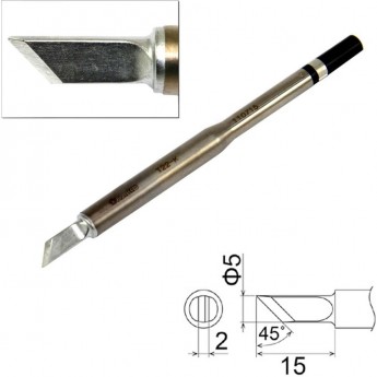 Жало для паяльника HAKKO T22 косой нож ⌀5×2×15 мм 45° T22-K