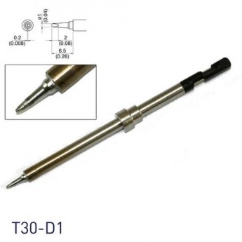 Жало для паяльника клиновидное HAKKO T30 Серия ⌀1×6.5 мм T30-D1