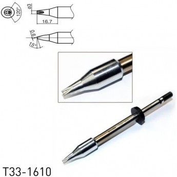 Паяльное жало с проушиной HAKKO T33 Серия T ⌀3×16.7 мм 15° T33-1610